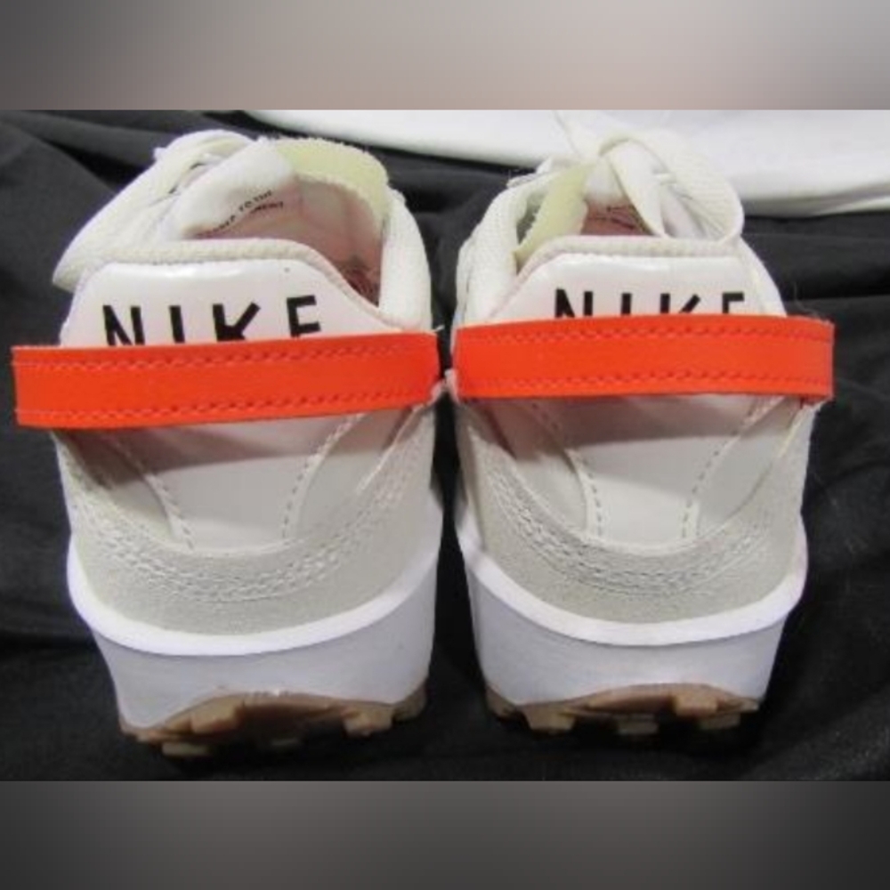 Nike Waffle Debut White Team Orange Leopard Sneakers Size 6.5 Like New - Picture 7 of 9